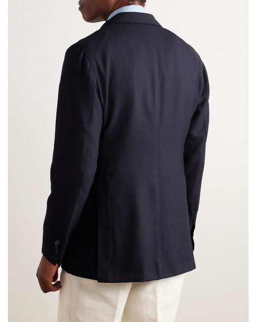 J. Mueser Blue Waverly Wool-hopsack Blazer for men
