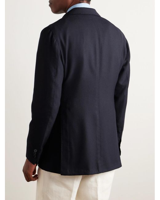J. Mueser Blue Waverly Wool-hopsack Blazer for men