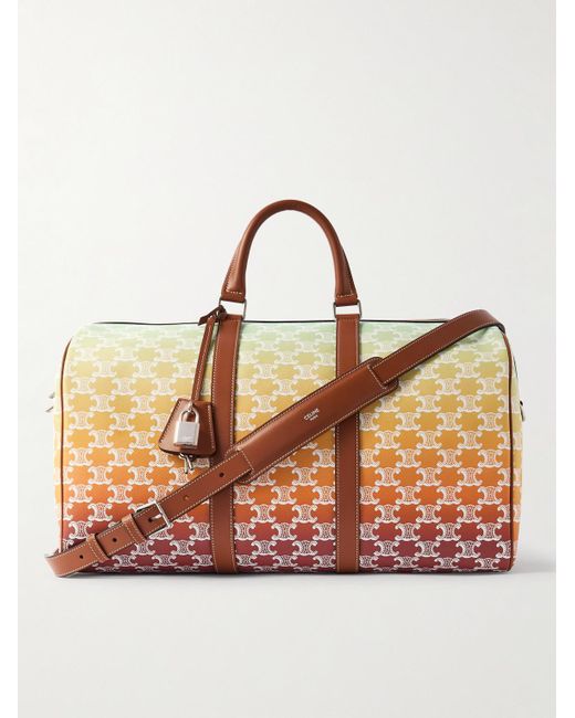 Céline Medium Voyage Reisetasche aus beschichtetem Canvas mit Logoprint und Lederbesatz in Natural für Herren