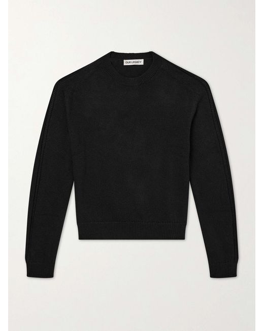 Our Legacy Black Knitted Cotton Sweater for men