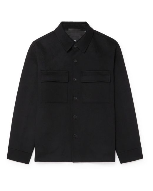 Theory Justin Wool And Cashmere-blend Shirt Jacket in Black for Men | Lyst