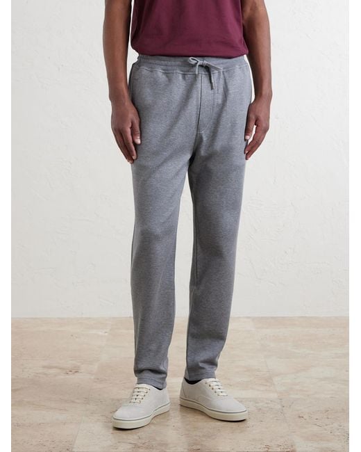 Brunello Cucinelli Gray Tapered Cotton, Cashmere And Silk-Blend Jersey Sweatpants for men