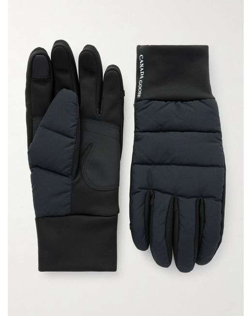 Canada Goose Black Quilted Shell Down Gloves for men