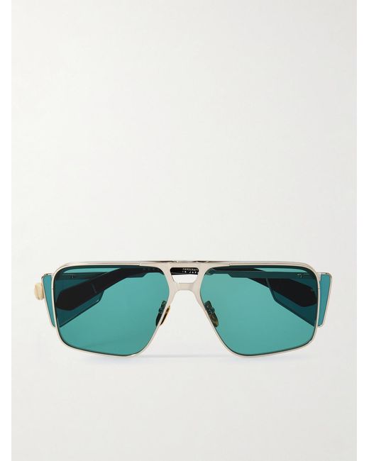 Jacques Marie Mage Green Rossi Assen Aviator-Style-Tone Sunglasses for men