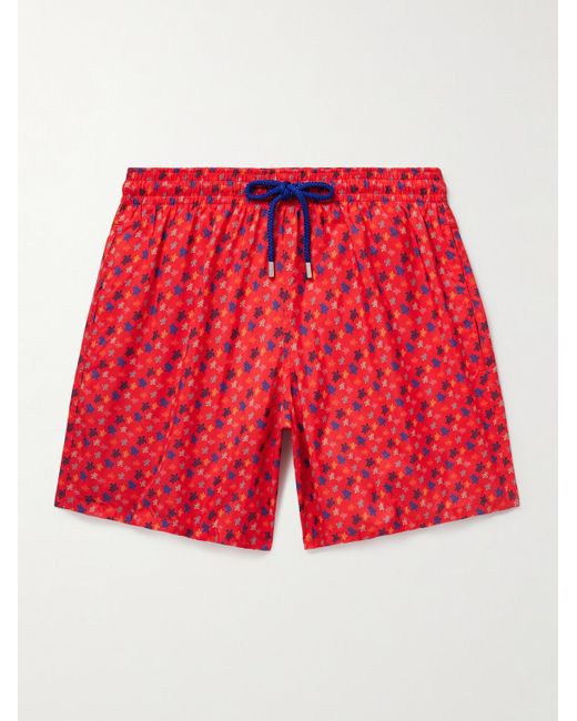 Shorts Da Mare Medi A Gamba Dritta di Vilebrequin in Red da Uomo