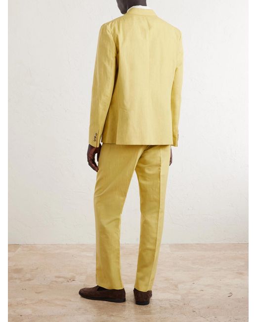 Paul Smith Yellow Cotton And Linen-Blend Suit Jacket for men