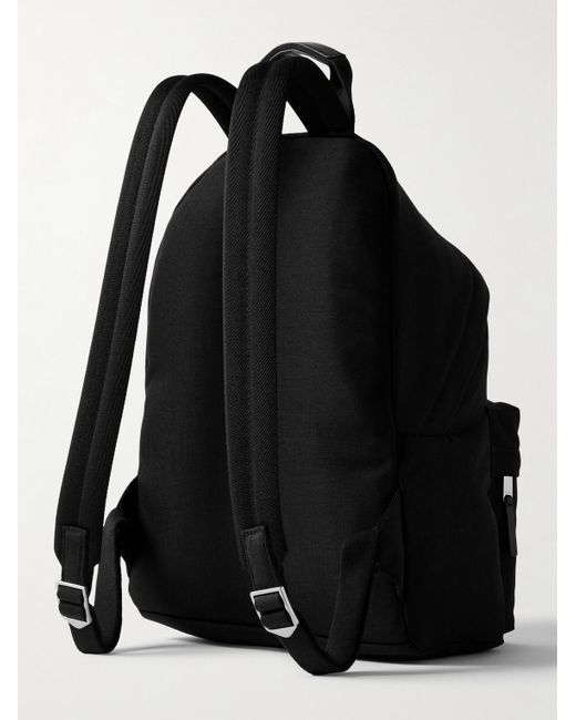 Palm Angels Black Leather-trimmed Logo-embroidered Cordura® Backpack for men