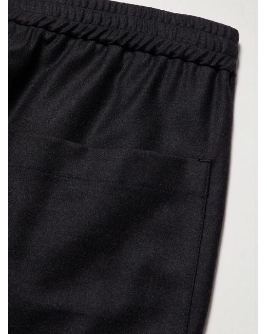 Pantaloni a gamba dritta in flanella di lana vergine stretch di Barena in Black da Uomo