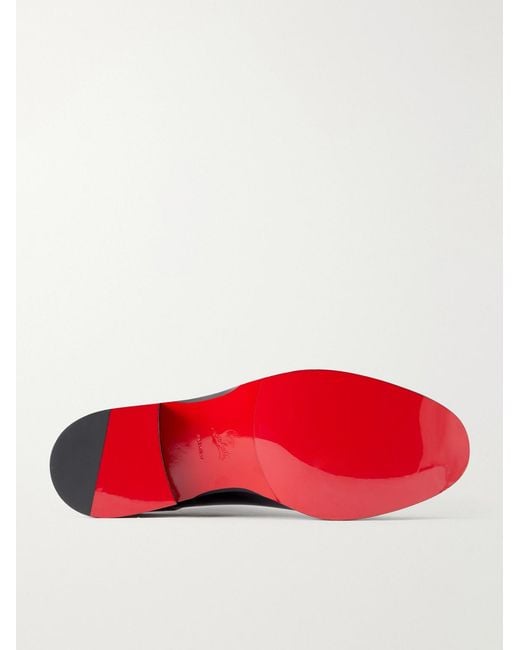 Christian Louboutin Black Moustachou Leather Oxford Shoes for men