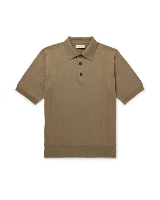 James Purdey & Sons Green Cotton And Cashmere-blend Polo Shirt for men