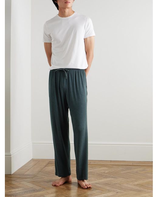 Derek Rose Green Marlowe Stretch Micro Modal Jersey Pyjama Trousers for men