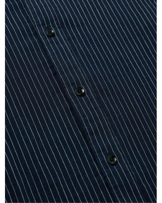 Rag & Bone Gus Hemd aus doppelseitigem Baumwoll-Voile mit Nadelstreifen in Blue für Herren