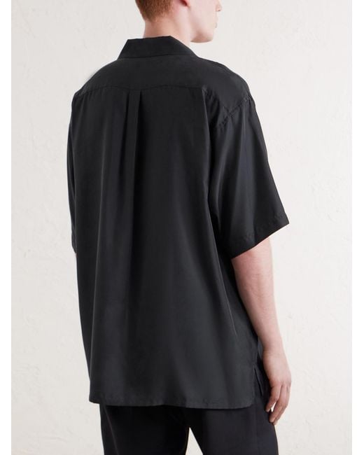 Ssstein Blue Convertible-Collar Oversized Twill Shirt for men