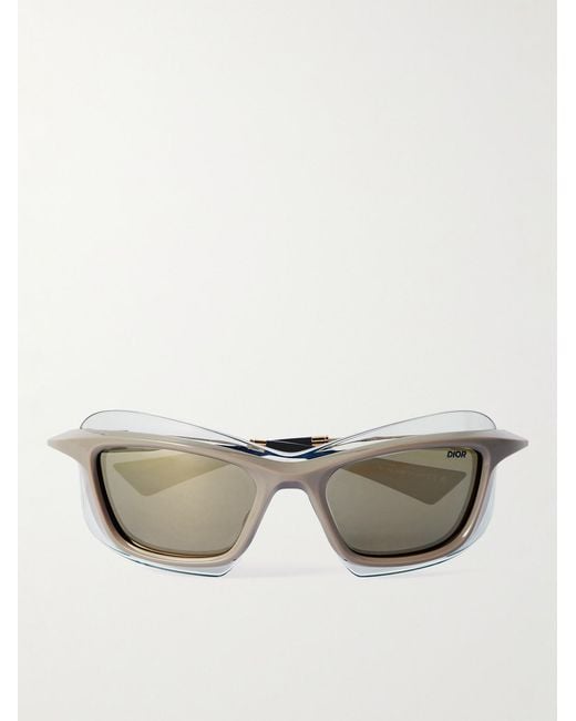 Dior Natural Diorxplorer S1U Acetate Wrap-Around Sunglasses for men