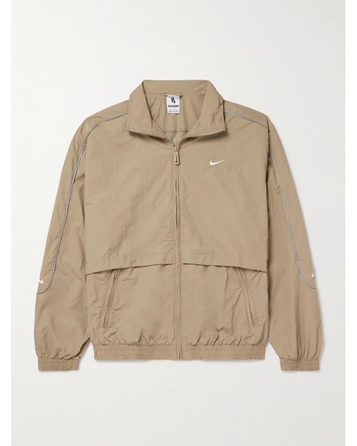 Nike Natural Solo Swoosh Logo-Embroidered Nylon-Taffeta Track Jacket for men