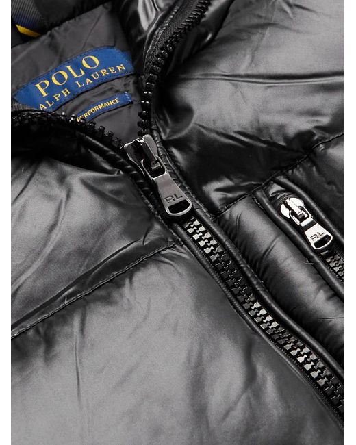 Polo Ralph Lauren Black Logo-embroidered Quilted Recycled-nylon Down Gilet for men