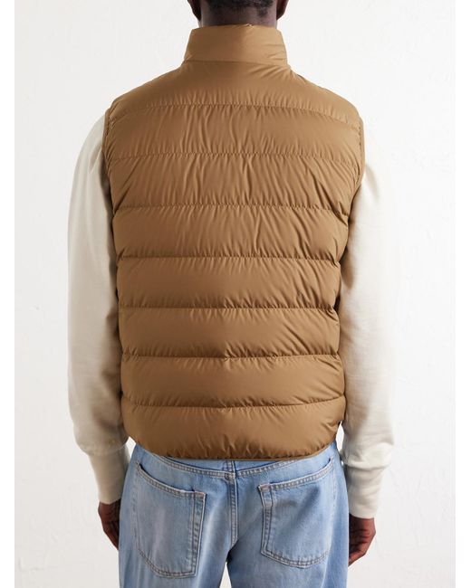 Moncler Natural Logo-Appliquéd Quilted Shell Down Gilet for men