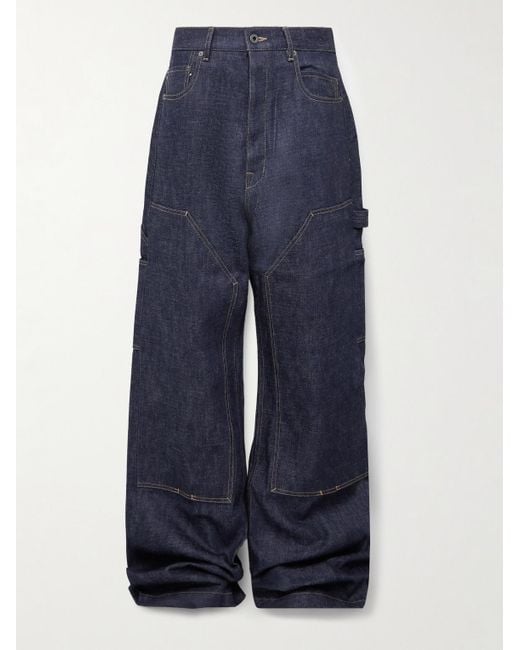 Rick Owens Blue Double-knee Geth Wide-leg Jeans for men