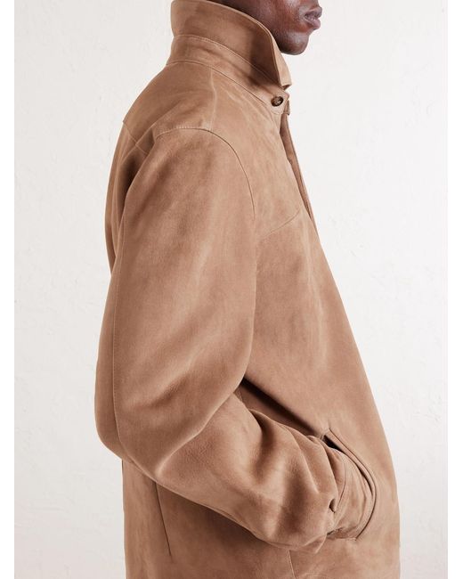 Boglioli Brown Suede Overshirt for men