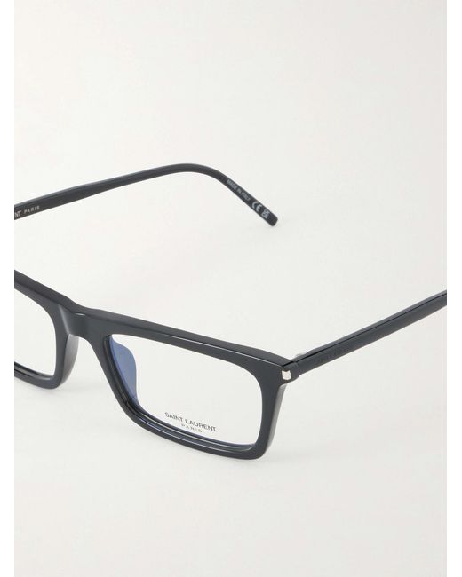 Saint Laurent Brown Squared-Frame Acetate Optical Glasses for men
