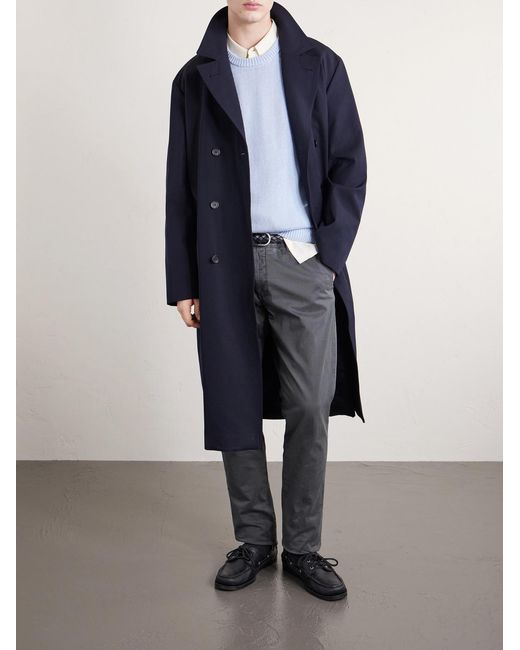 Slowear Gray Slim-Fit Tapered Stretch-Cotton Gabardine Trousers for men