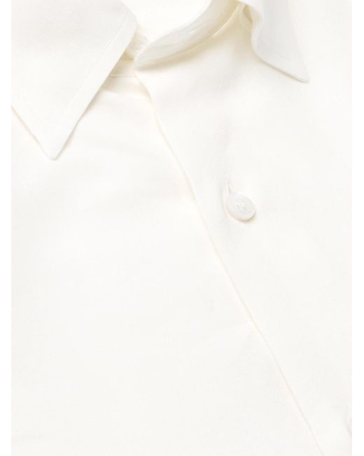 Brioni Natural Button-Down Collar Cotton And Cashmere-Blend Twill Shirt for men