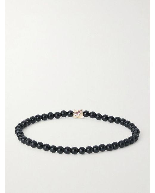 Luis Morais Black 14-Karat Ruby And Sapphire Bracelet for men