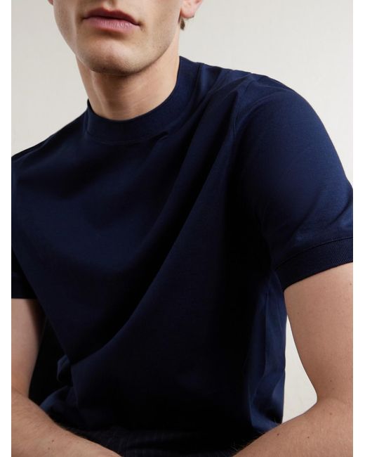 Canali Blue Cotton-Jersey T-Shirt for men
