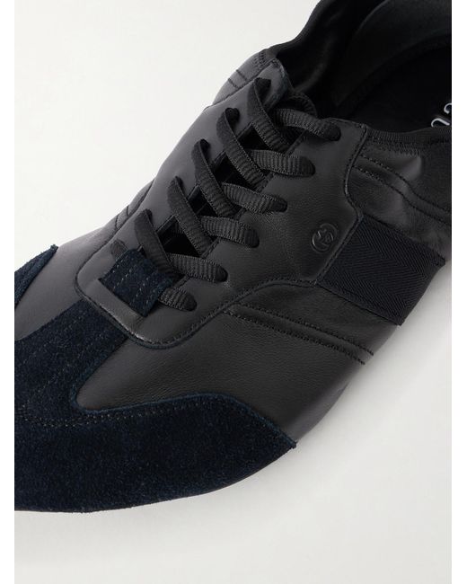 Gucci White Flex Suede-Trimmed Leather Sneakers for men