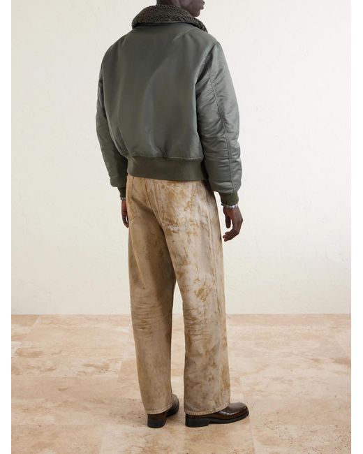 (w)taps Green Padded Fleece-trimmed Shell Jacket for men