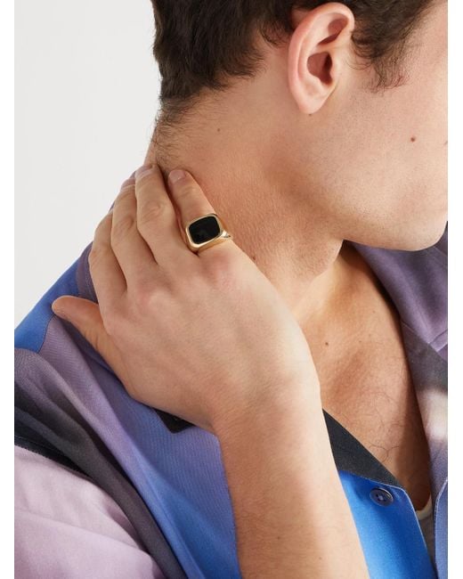 Jacquie Aiche Black Onyx Signet Ring for men
