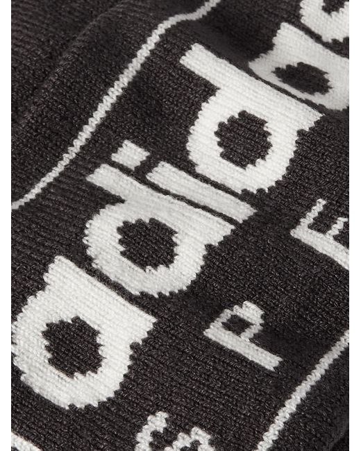 Adidas Originals Black Logo-intarsia Knitted Beanie for men