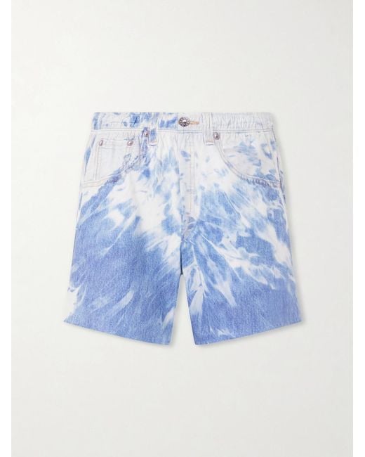 Satisfy Blue Straight-Leg 5&Quot; Logo-AppliquÉD Printed Peaceshell&Trade; Shorts for men