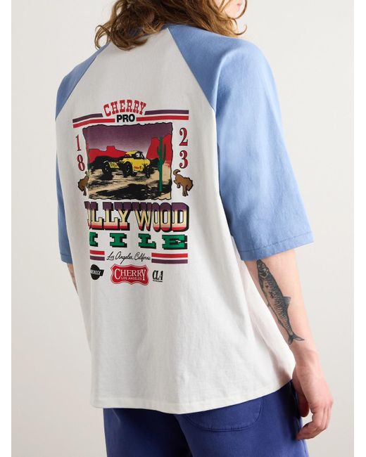 CHERRY LA T-Shirt aus Baumwoll-Jersey mit Logoprint in Blue für Herren