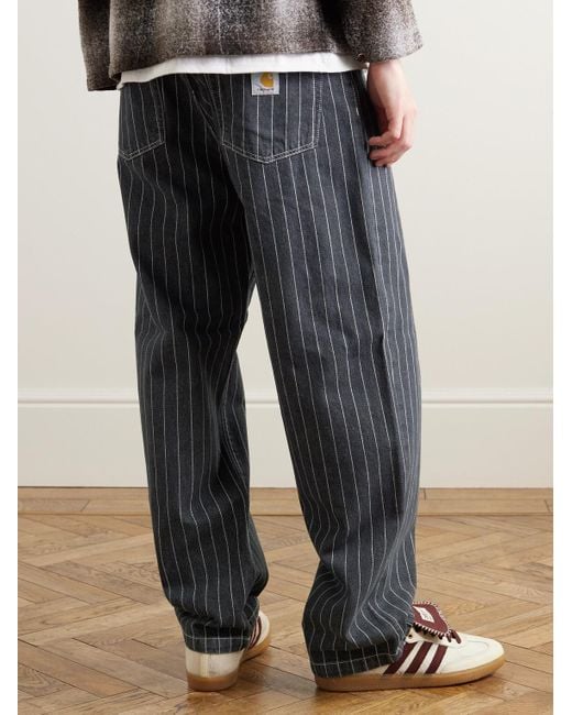 Carhartt Blue Orlean Straight-leg Hickory-striped Jeans for men