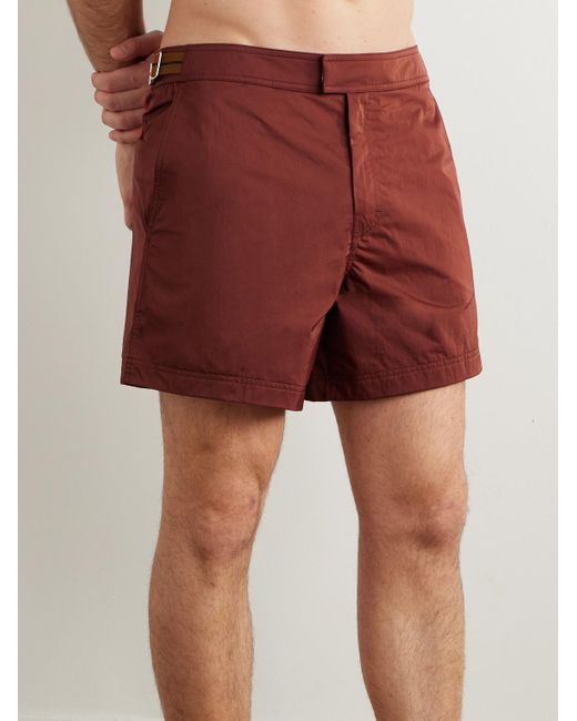 Zegna Red Rio Straight-Leg Mid-Length Swim Shorts for men