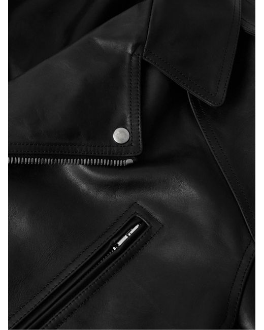 Rick Owens Black Luke Stooges Leather Biker Jacket for men