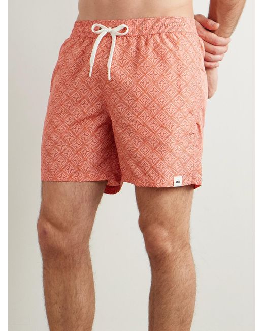 Altea Pink Straight-Leg Printed Swim Shorts for men