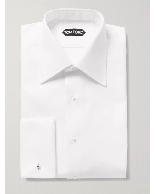 Tom Ford Multicolor White Slim-fit Bib-front Double-cuff Cotton Tuxedo Shirt for men