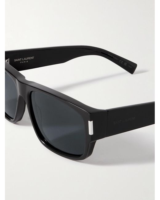 Saint Laurent New Wave Sonnenbrille mit rechteckigem Rahmen aus Azetat in Black für Herren