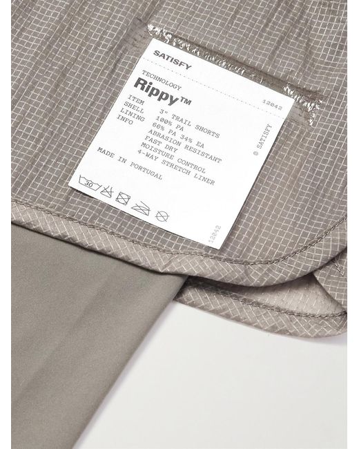 Satisfy Gray 3&Quot; Straight-Leg Layered Rippy&Trade; Ripstop And Justice&Trade; Shorts for men