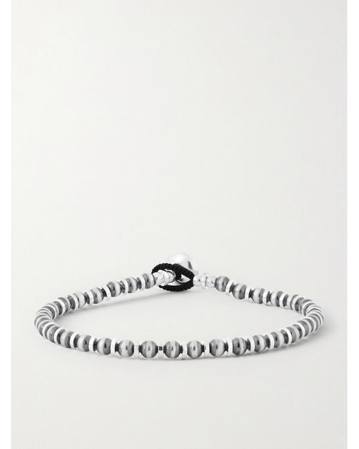 Mikia White Beaded Bracelet for men