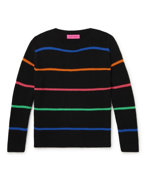 The Elder Statesman Striped Ribbed Cashmere Sweater in Black for Men - Lyst