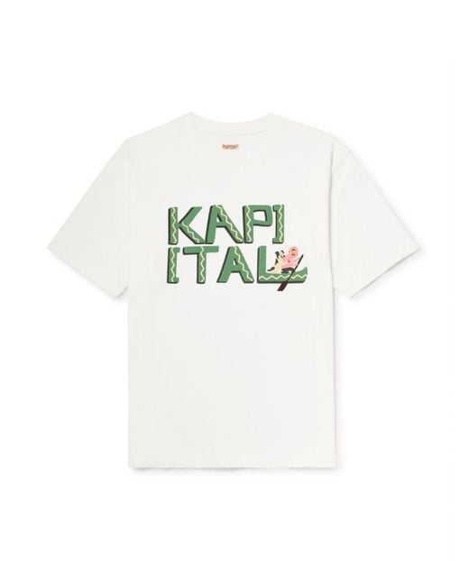 Kapital White Printed Cotton-Jersey T-Shirt for men