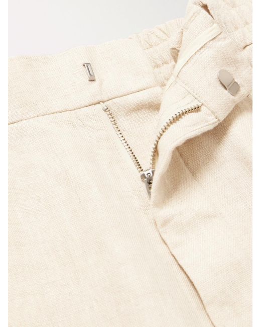 NN07 Natural Billie 1454 Tapered Linen Trousers for men