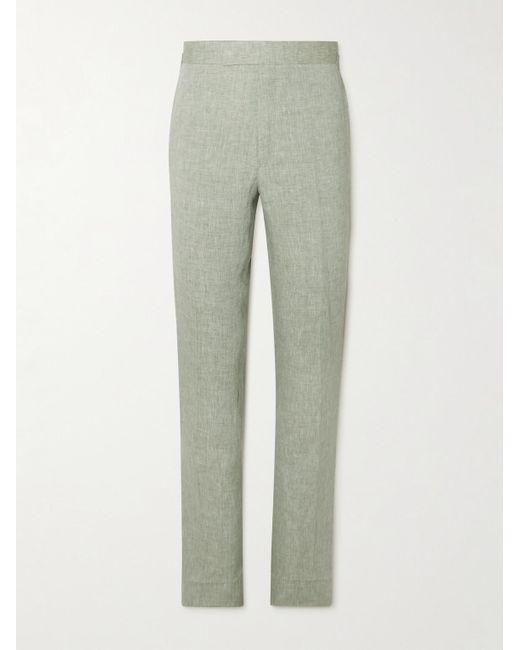 Kingsman Gray Straight-leg Linen Suit Trousers for men