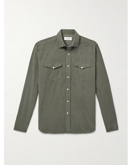 Lardini Green Cotton-corduroy Western Shirt for men