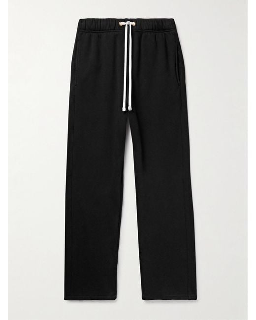 Les Tien Black Heavyweight Structured-Fleece Cotton-Jersey Sweatpants for men