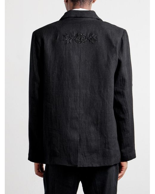 Kartik Research Blue Linen Blazer for men
