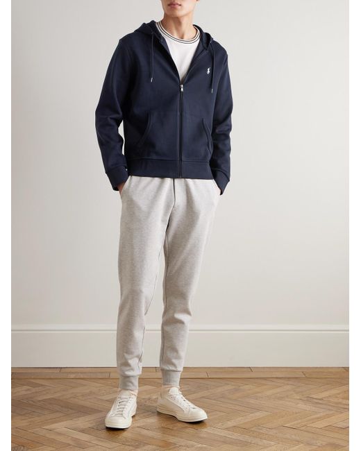 Polo Ralph Lauren Blue Jersey Zip-up Hoodie for men